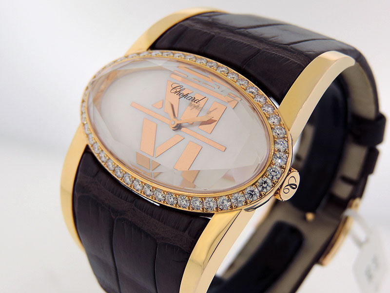 chopard oval diamond watch