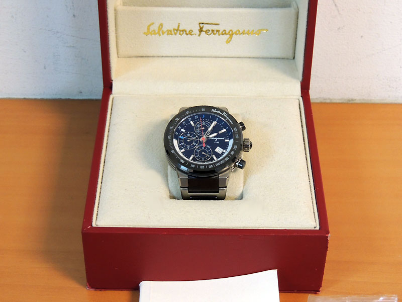 Salvatore Ferragamo F-80 GMT Chronograph F55LCA78910 S113 Ti