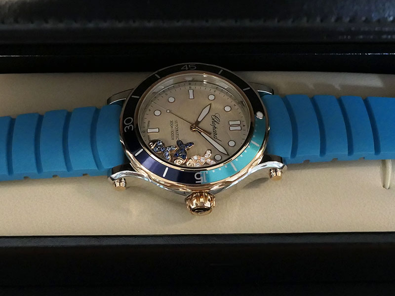 Chopard Ladies Happy Ocean Maldives Gem Stone 278587/6002 2Tone