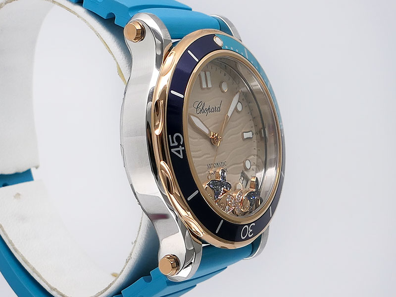 Chopard Ladies Happy Ocean Maldives Gem Stone 278587/6002 2Tone